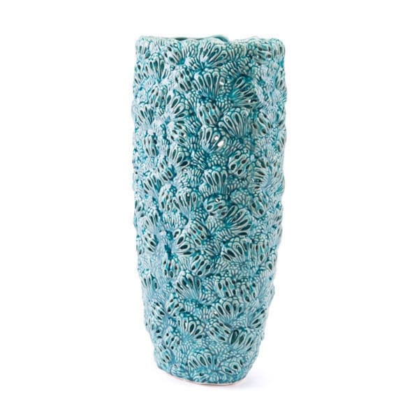 Petals Vase Teal Ceramic
