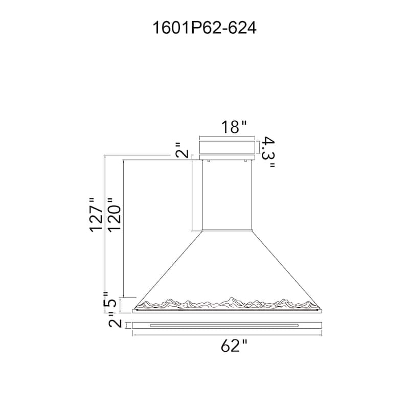 Himalayas Integrated LED 62in Brass Chandelier with Handcrafted Glass