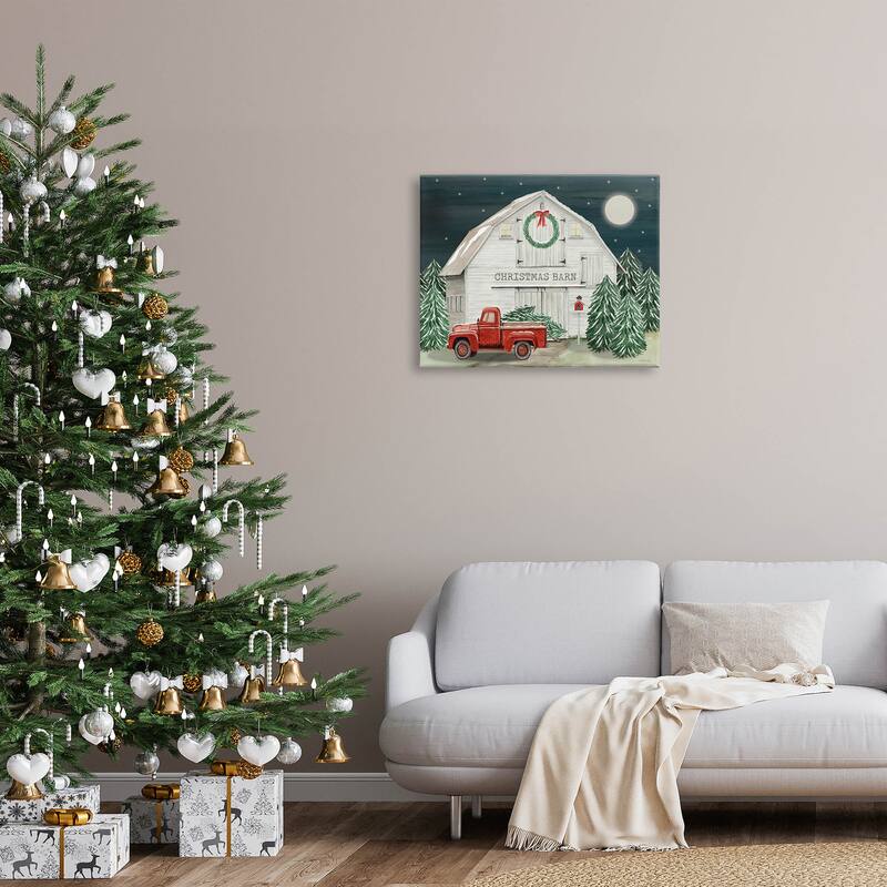 Stupell Nighttime Christmas Barn Farm Canvas Wall Art by Cindy Jacobs