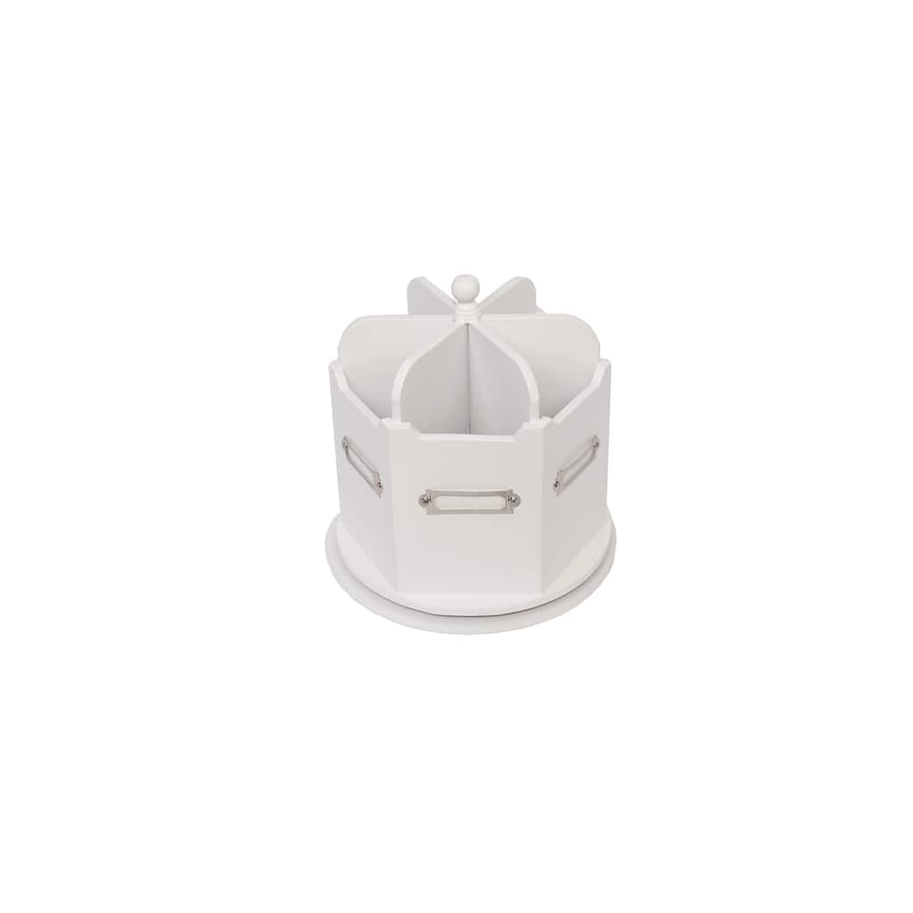 DesignStyles 6 Compartment Spinning Desktop Organizer Rotating Sorter