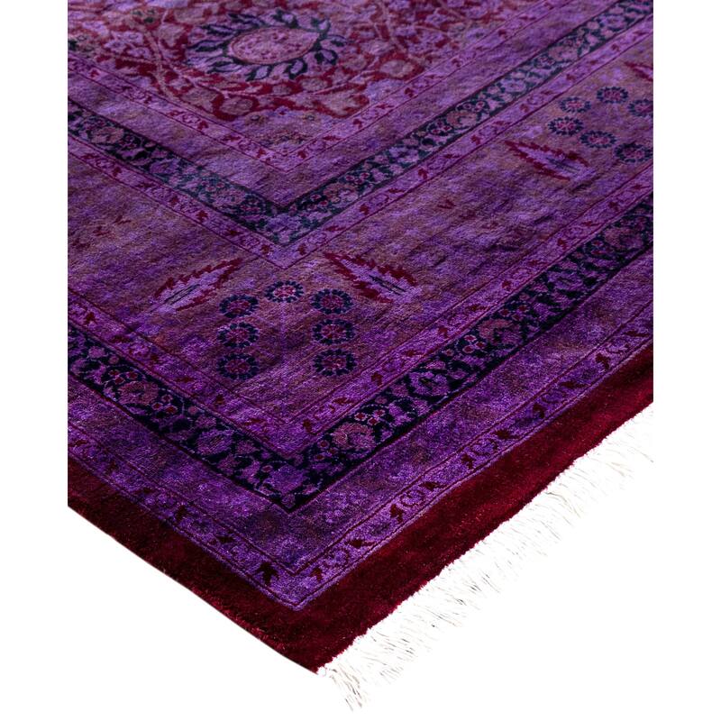 Overdyed One-of-a-Kind Hand-Knotted Area Rug - Purple - 8' 1" x 17' 4"