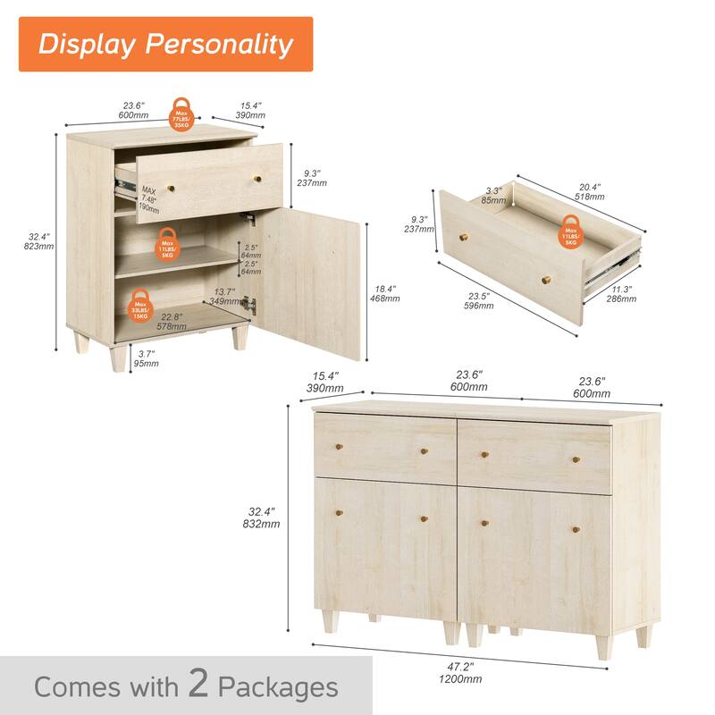 Sideboard Buffet Cabinet with Drawer and Door for Kitchen, Dining Room
