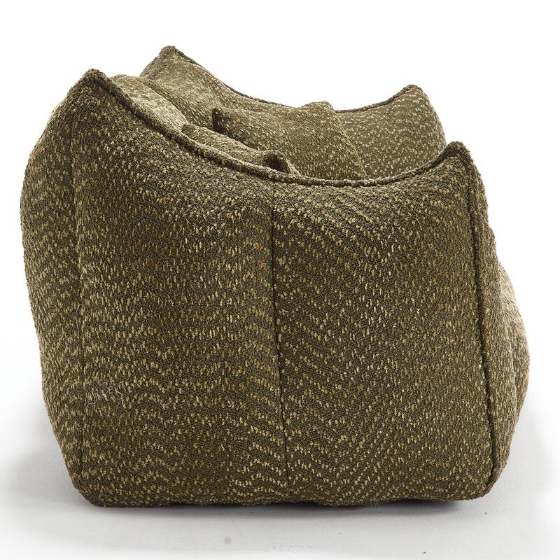 73.2" Chenille Oversized Beanbag Sofa Chair with High-Resilience Foam, Armrests and Handles