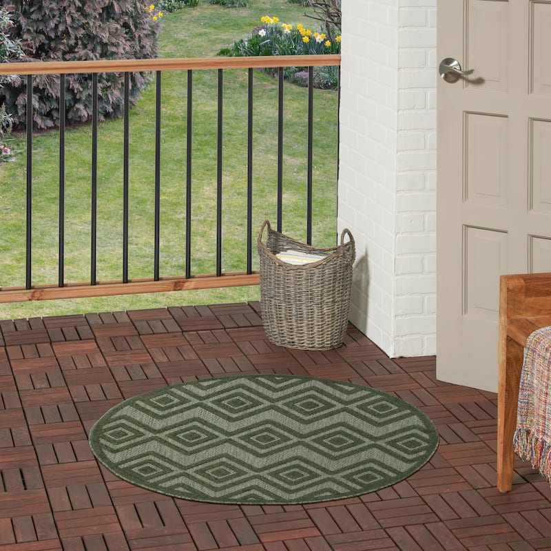 Nourison Versatile Indoor/Outdoor Geometric Flatweave Area Rug