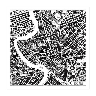 Rome Map Black Maps Black White City Italian Urban Art Print/Poster ...