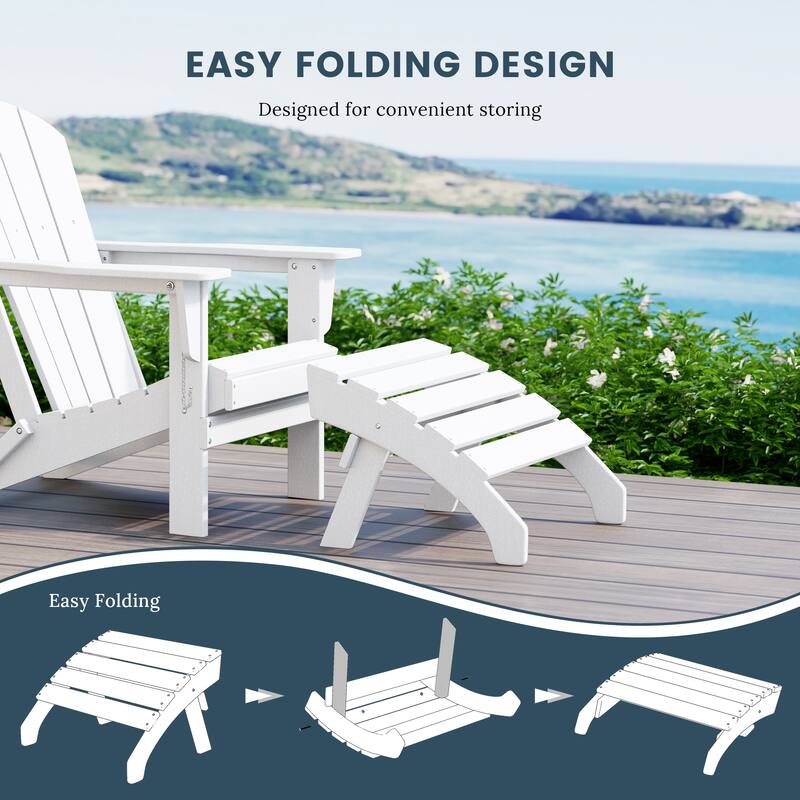 Polytrends Altura Outdoor Adirondack Folding Ottoman