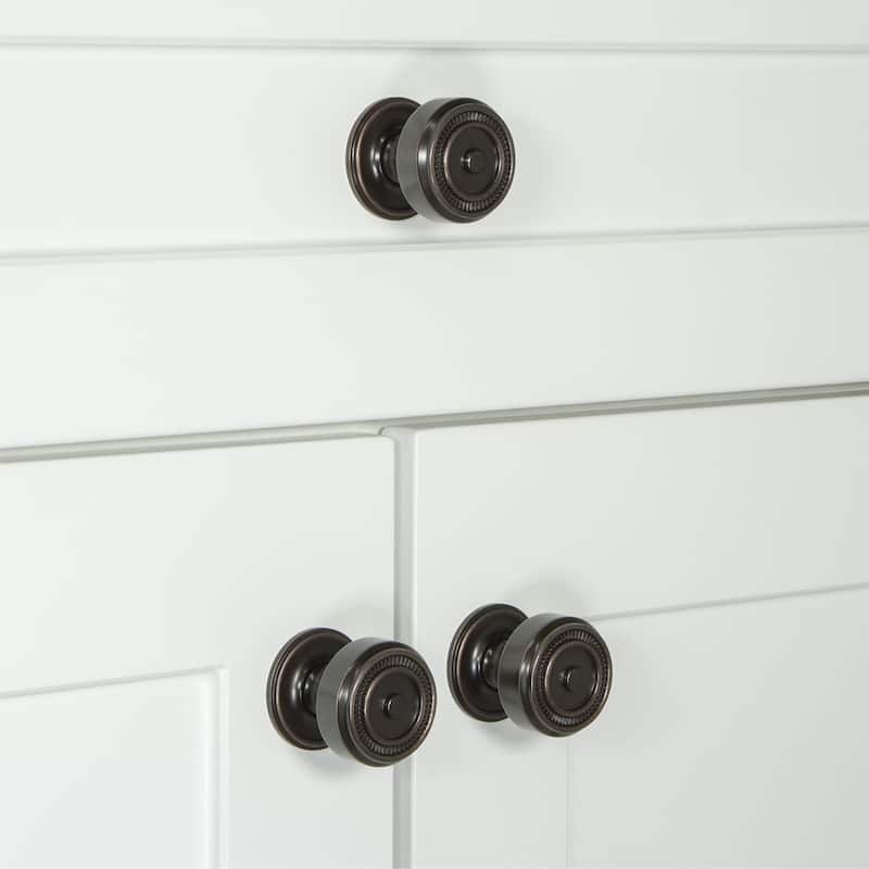 Grandeur SOLE-BRASS-KNOB-GEO Soleil 1-3/8" Solid Metal Ridged Mushroom