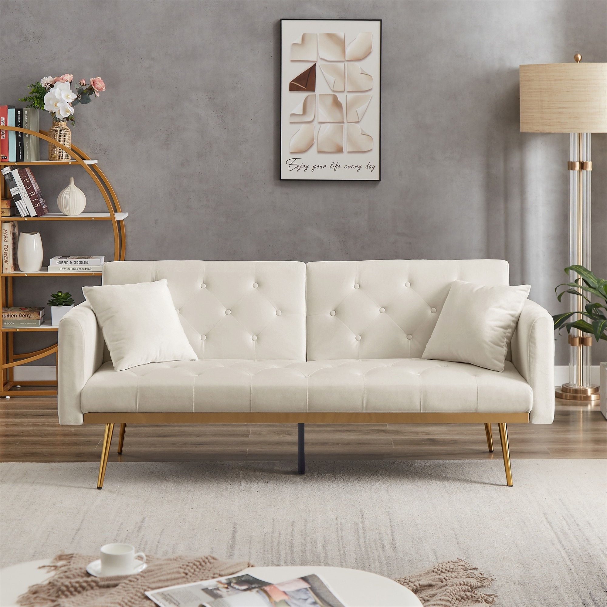 Naomi home button tufted clearance futon
