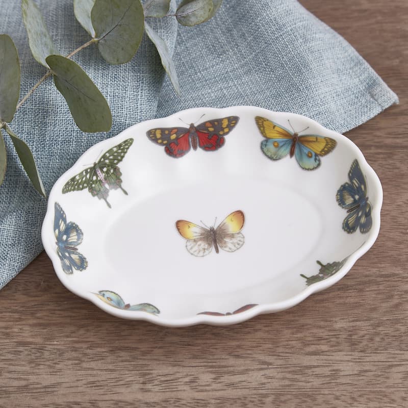 Portmeirion Botanic Garden Harmony Accents Oval Fluted Dish - 6 in