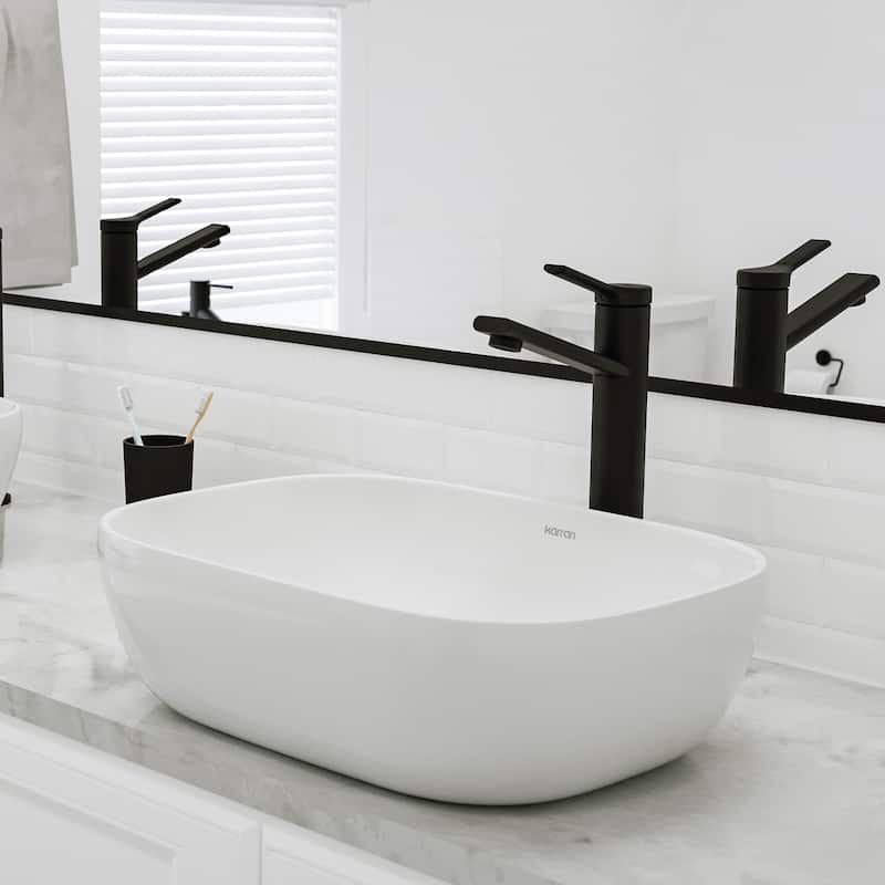 Karran Valera 20" Vitreous China Vessel Bathroom Sink in White