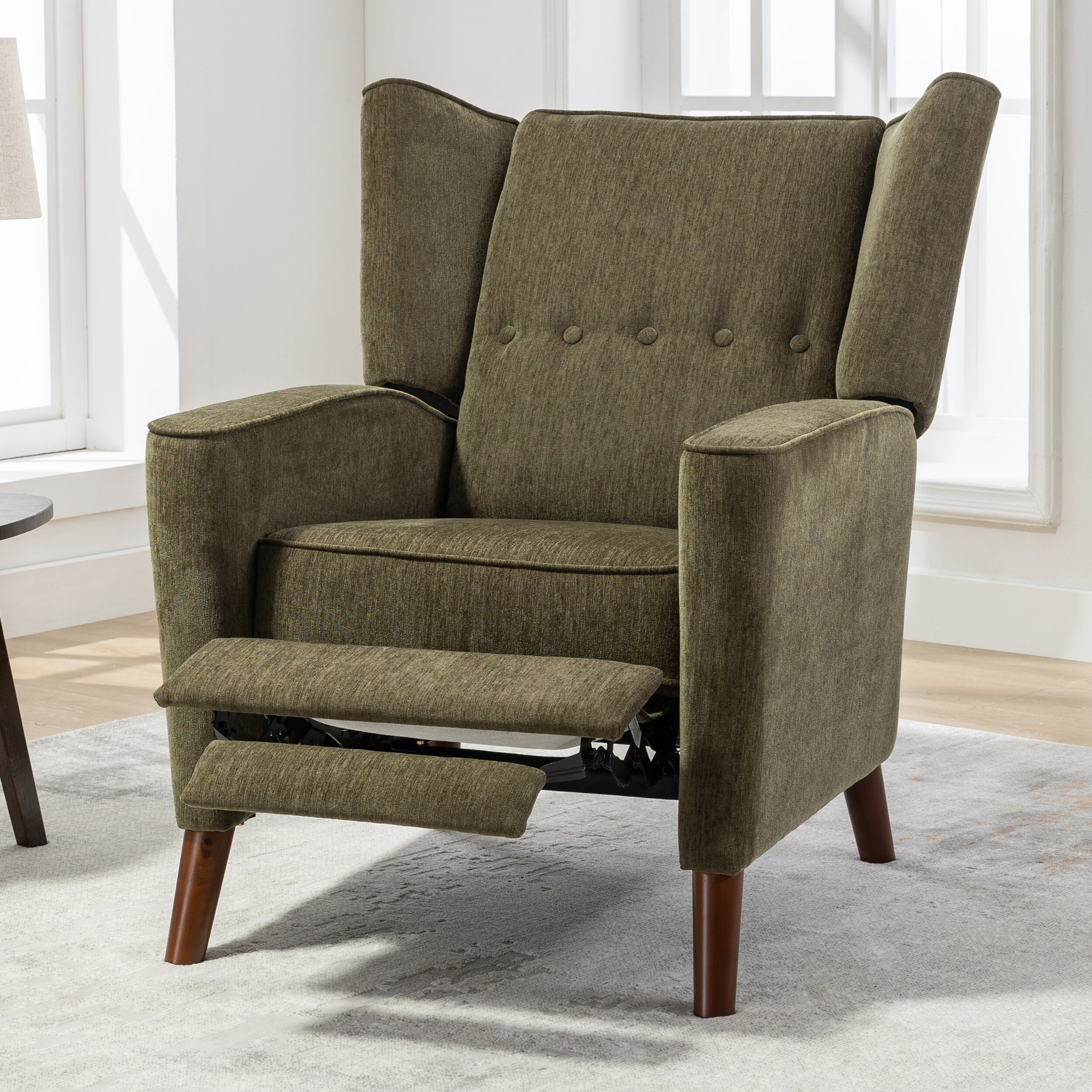 Mid Century Chenille Wingback Recliner Chair with Button Tufting Bed Bath Beyond 40962925
