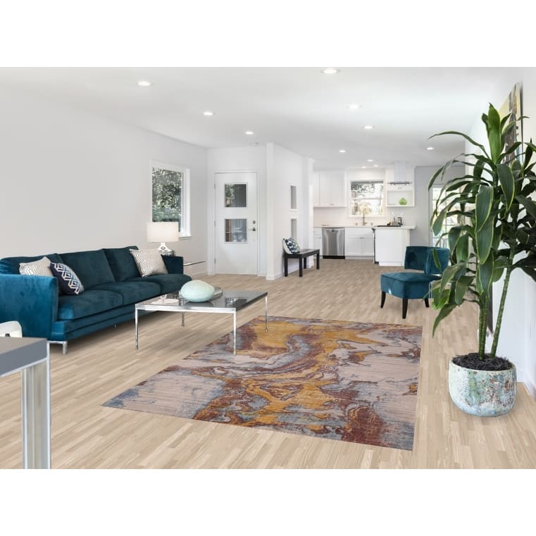 Contemporary Oriental Area Rug Hand-Knotted Modern Wool Carpet - 5'0" X 8'0"