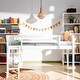 preview thumbnail 13 of 23, Sturdy Wood Frame Twin Size Wood Low Loft Bed With Ladder, Convertible Ladder White