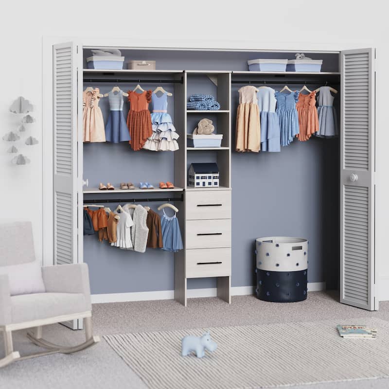 ClosetMaid SuiteSymphony 3-Drawer 16-Inch Tower Closet Organizer - White Timber