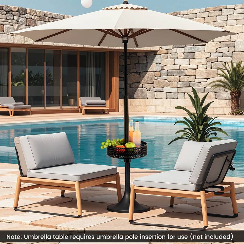 Costway Patio Umbrella Table Tray with Storage Fit 1.5"/1.34"/1.26" - See Details