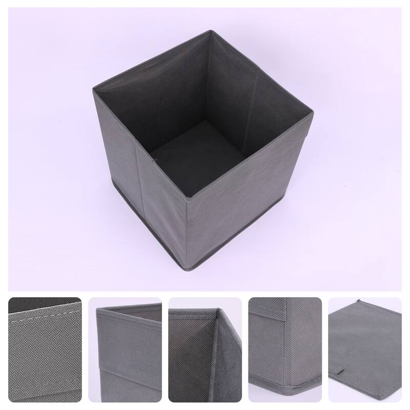 Fabric Storage Cube, Storage Bin for Shelves Closet, Collapsible Storage Basket for Organizing Clothes Books - Grey - 12*12*12in