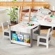 preview thumbnail 5 of 5, Kids' Table & Chairs 4-in-1 Wooden Activity Set w/2-Layer Bookshelf