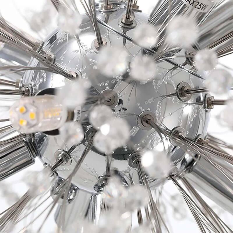 8/9/16-Light Modern Glam Linear Sputnik Globe Pendant Island Light Firework Starburst Crystal Chandelier with Crystal Beads