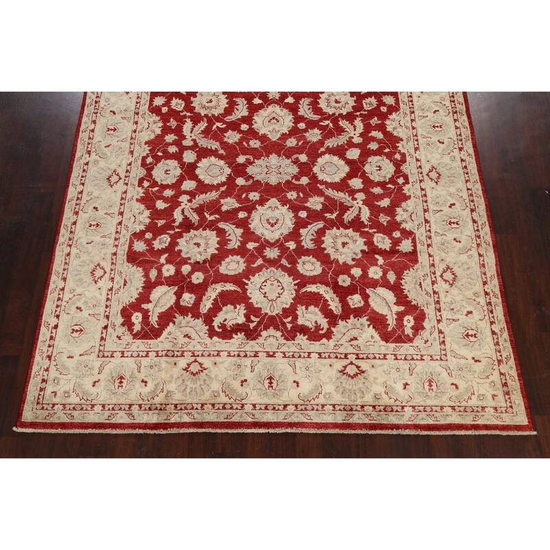 Traditional Floral Peshawar Oriental Wool Area Rug Hand-knotted Carpet - 8'0" x 9'10"