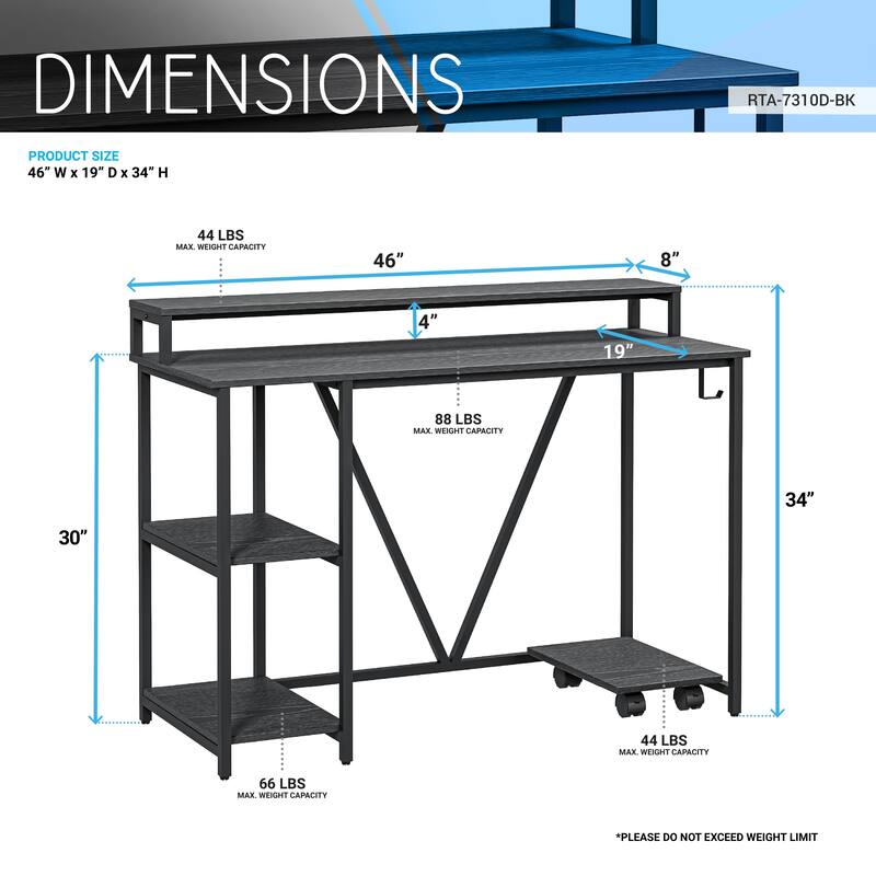 Versatile Industrial Writing Desk for Enhanced Work Efficiency and Style