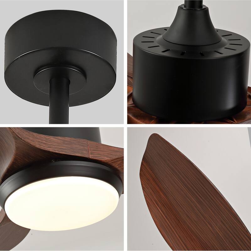 42" Ceiling Fan w/ Light 3 ABS Blades Remote Control Reversible DC Motor