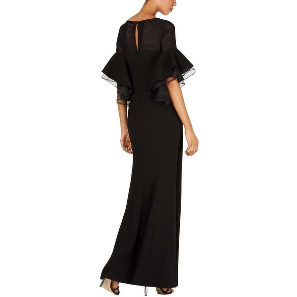 calvin klein embellished mesh gown