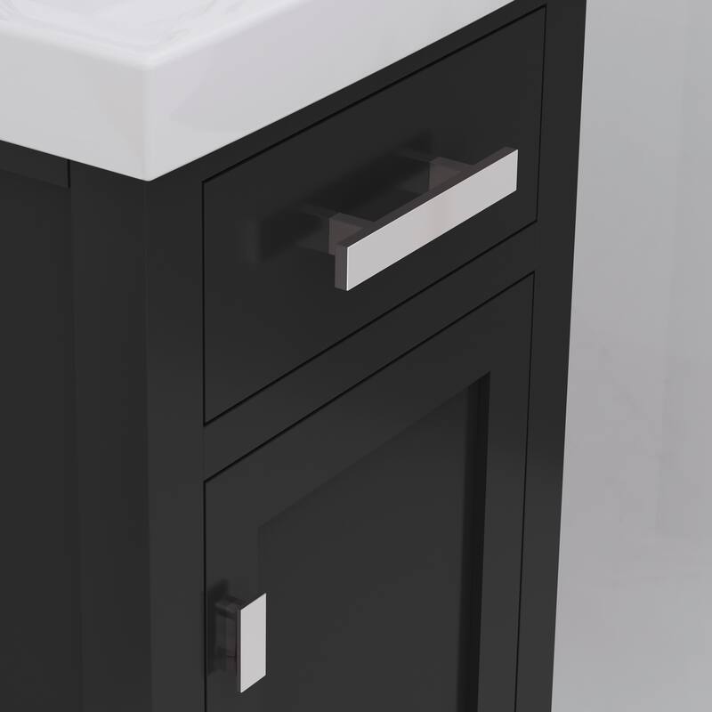 Mia 18 In. Integrated Ceramic Sink Top Vanity in Espresso with Modern Single Faucet
