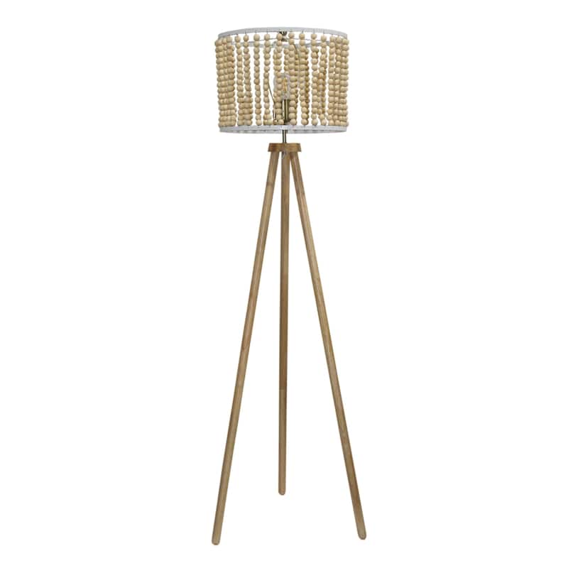 Reading Floor Lamp, Standing Light for Living Room Chair, Bedside & Study Area, Brillo Three Legged Floor Lamp Natural 110V
