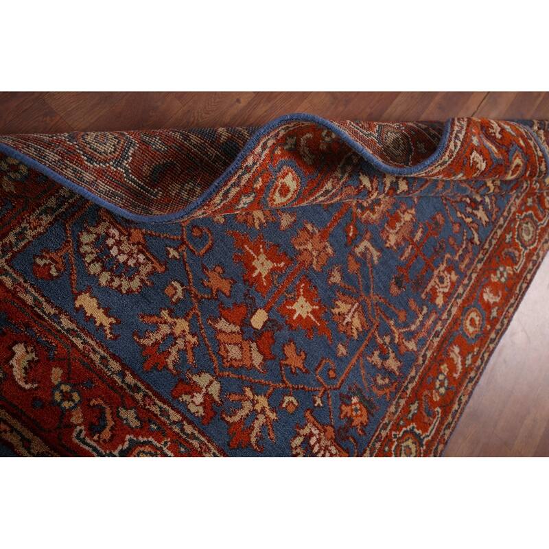Blue Oushak Indian Area Rug Hand-Knotted Wool Carpet - 3'11"x 5'9"