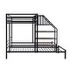 preview thumbnail 11 of 20, Metal Twin over Twin Triple Bunk Kids Bed Frame with Storage Shelves, Staircase and Safety Guardrails for Bedroom, Black