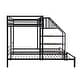 preview thumbnail 11 of 11, Twin over Twin & Twin Bunk Bed, Metal Triple Bunk Bed with Storage Shelves Staircase