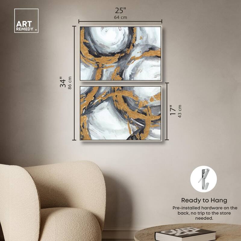 Love Circles Canvas Set of 2 by Art Remedy