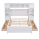preview thumbnail 6 of 10, Full Size Wooden Bed with All-in-One Cabinet, 10-Shelves, & 4-Drawers, White