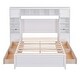 preview thumbnail 6 of 7, White Solid Full Size Wooden Bed with All-in-One Cabinet