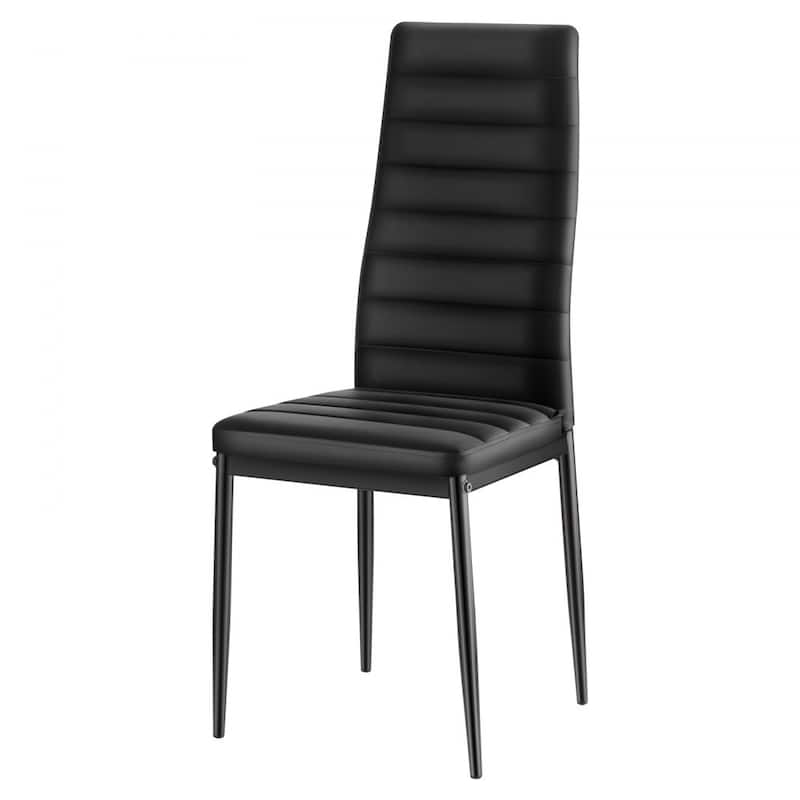 Metal PVC Leather Dining Chair Set Ergonomic Modern Seat