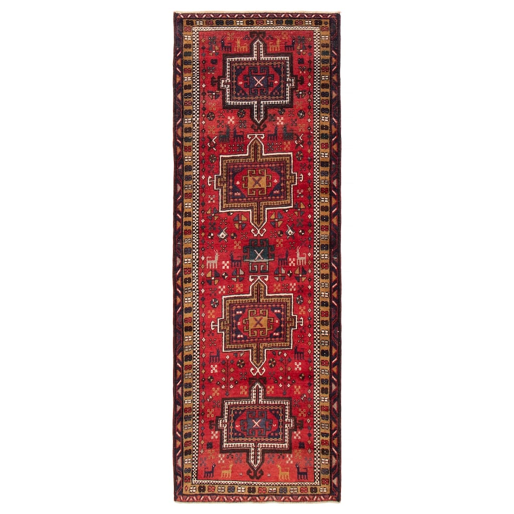 ECARPETGALLERY Hand-knotted Konya Anatolian Red Wool Rug - 3'5 x 9'10