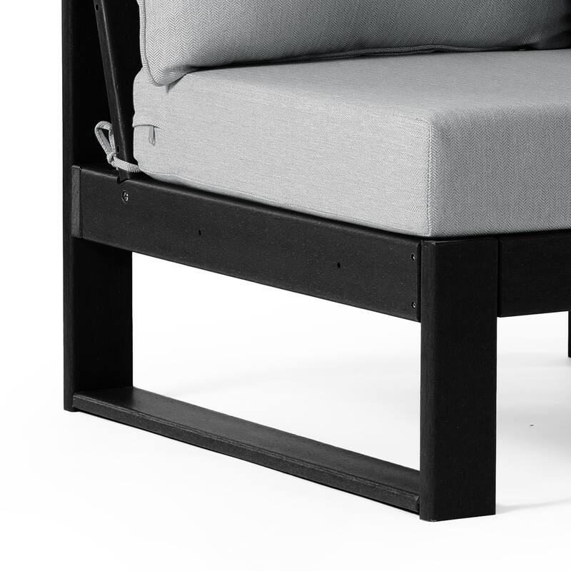Endless Patio Deep Seating Armless Chair with Black Frame