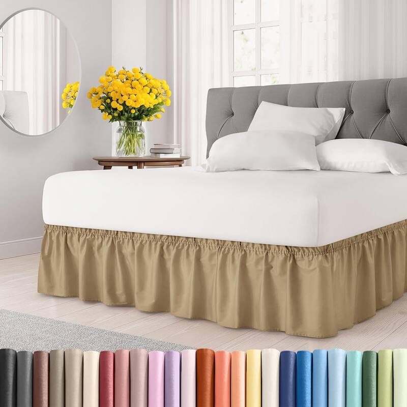 12-Inch Bed Skirt for Queen-Size Bed - Beige