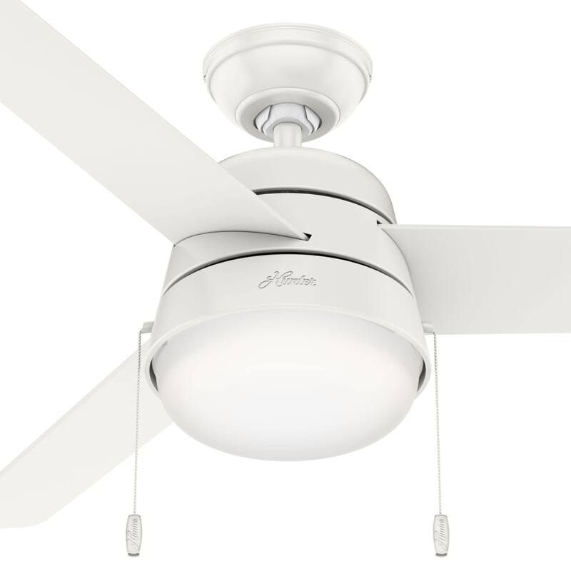 Hunter 52" Aker Outdoor Ceiling Fan with LED Light Pull Chain, Damp Rated - Scandinavian, Contemporary, Transitional