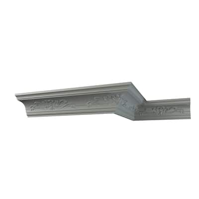 3 1/8"H x 3 1/8"P x 5"F x 96"L Willow Crown Moulding - 1-Pack