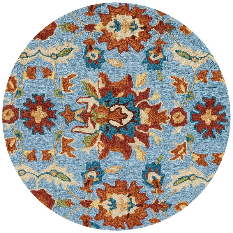 Alexander Home Valentina Hand-hooked Floral Ocean Area Rug