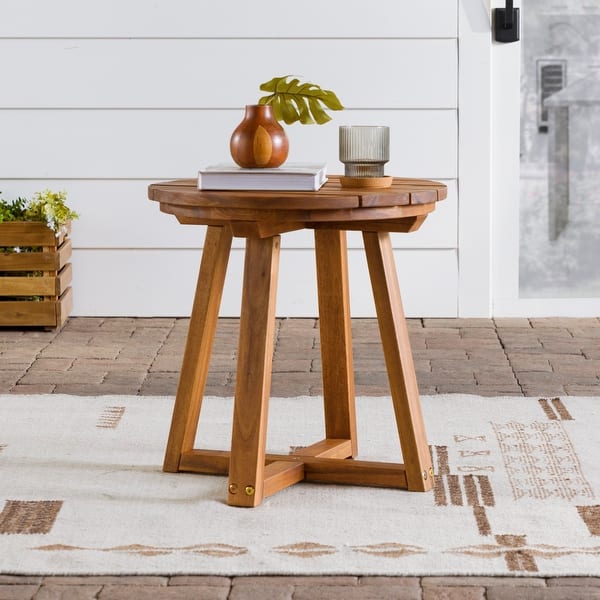 Middlebrook 20inch Round Solid Wood Patio Side Table On Sale Bed Bath & Beyond 37102751