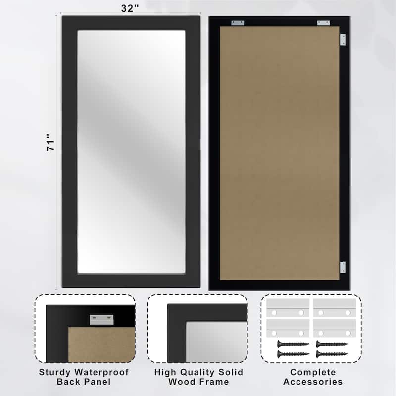 Farmhouse Style Wooden Square Mirror, Pastoral Style in The Bathroom