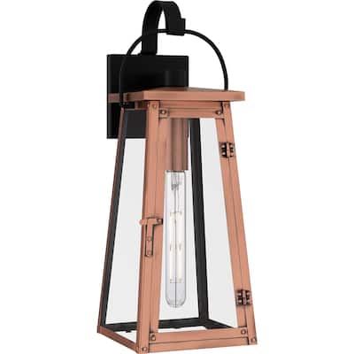 Aged Copper One Light Outdoor Wall Mount from the Carolina Collection