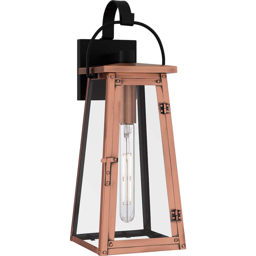 Aged Copper One Light Outdoor Wall Mount from the Carolina Collection