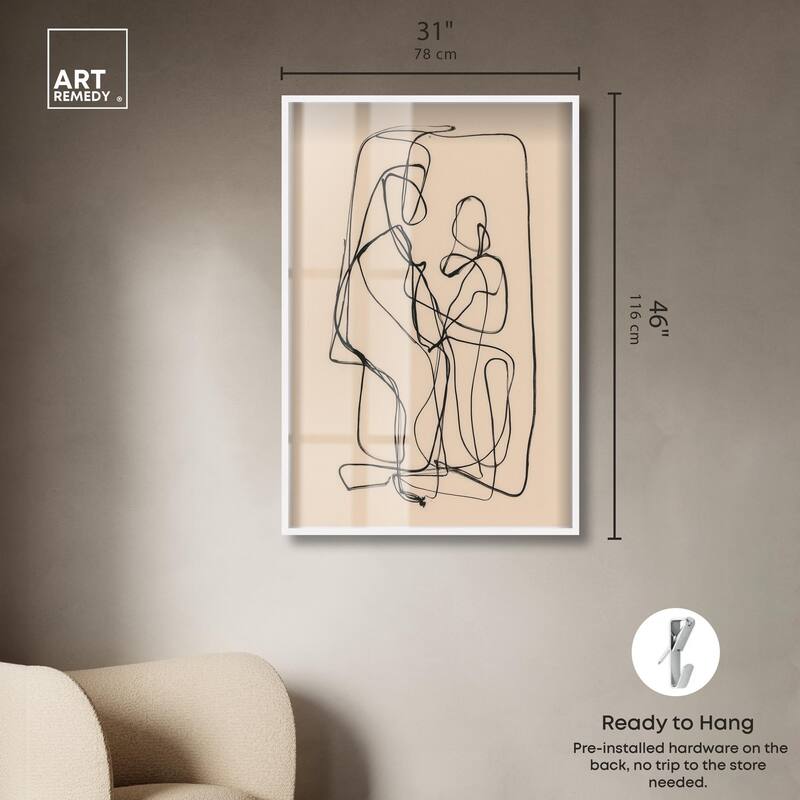 Embrace of Lines II Shadowbox by Art Remedy