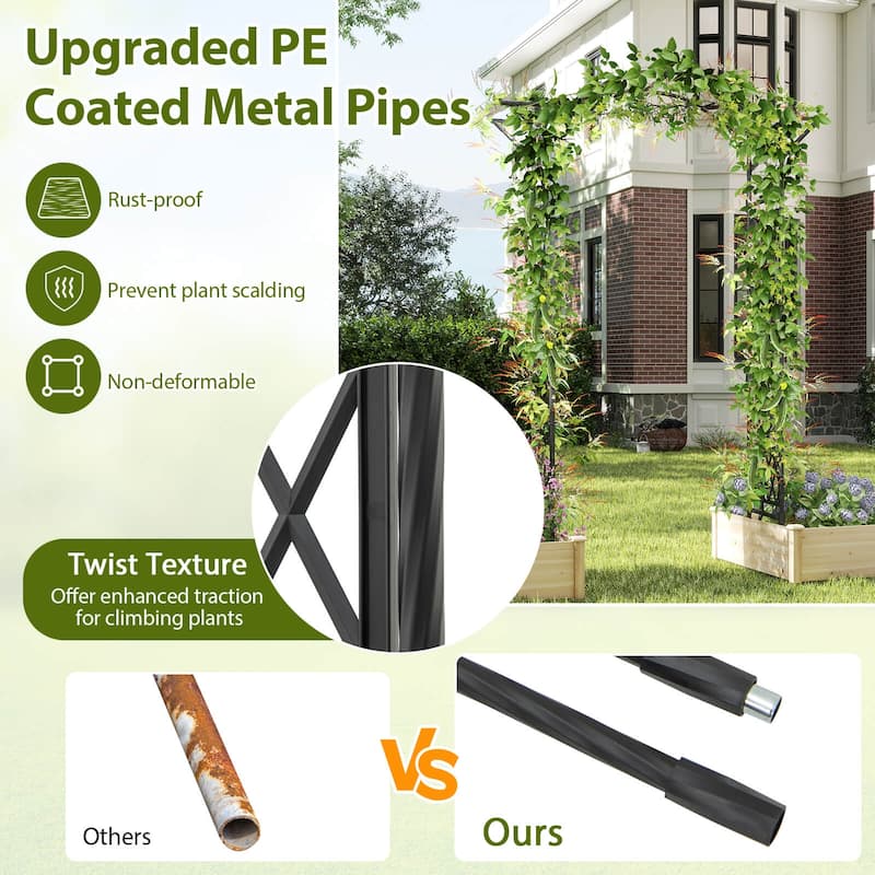 Costway 83” Garden Arch Trellis for Climbing Plants with Upgraded - See Details