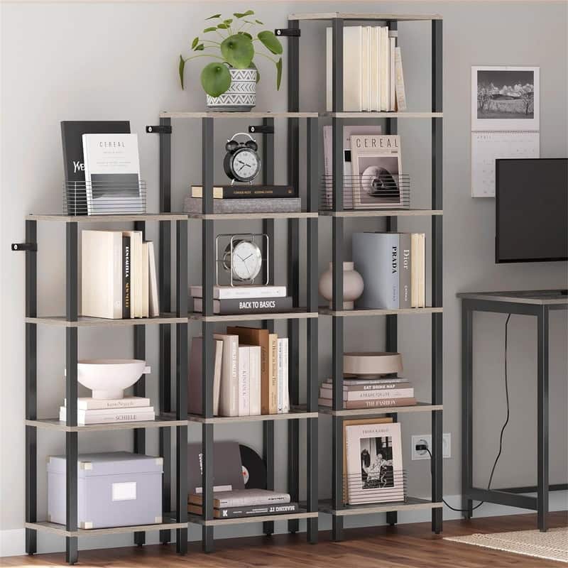 5 Tier Tall Book Shelf - 10.7"D x 15"W x 53.2"H