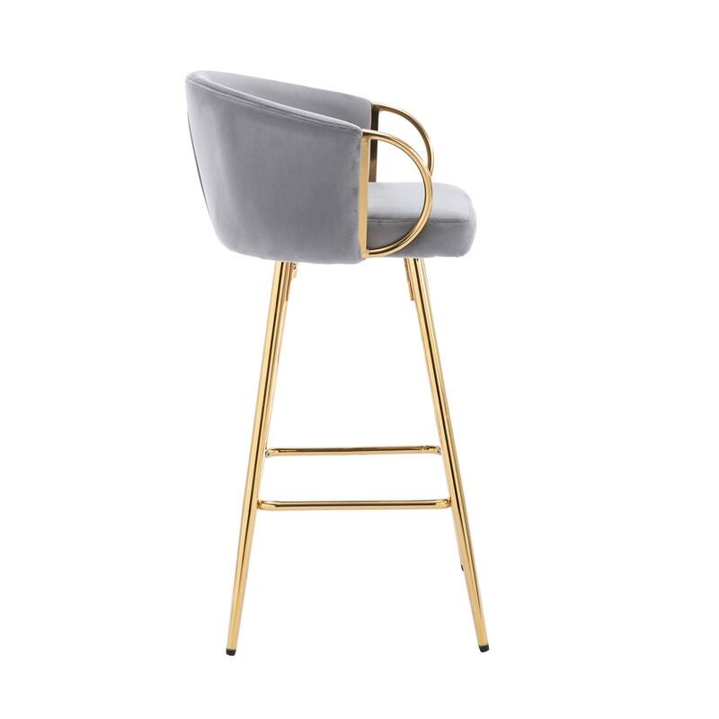 30'' Bar Stools with Chrome Footrest and Base Set of 2
