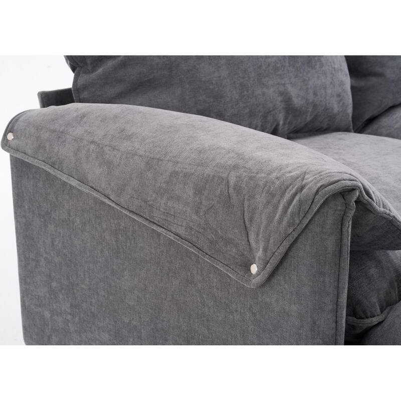 2-Seater U-Shaped Convertible Combination Sofa with Footstools and Storage